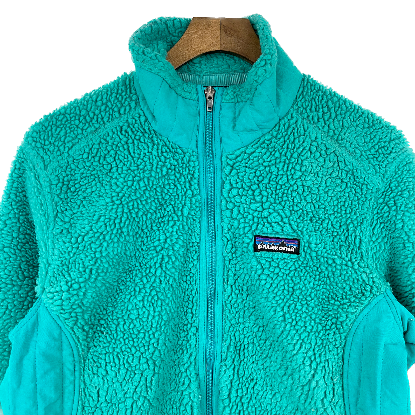 Vintage Patagonia Green Deep Pile Full Zip Fleece Size M Women's