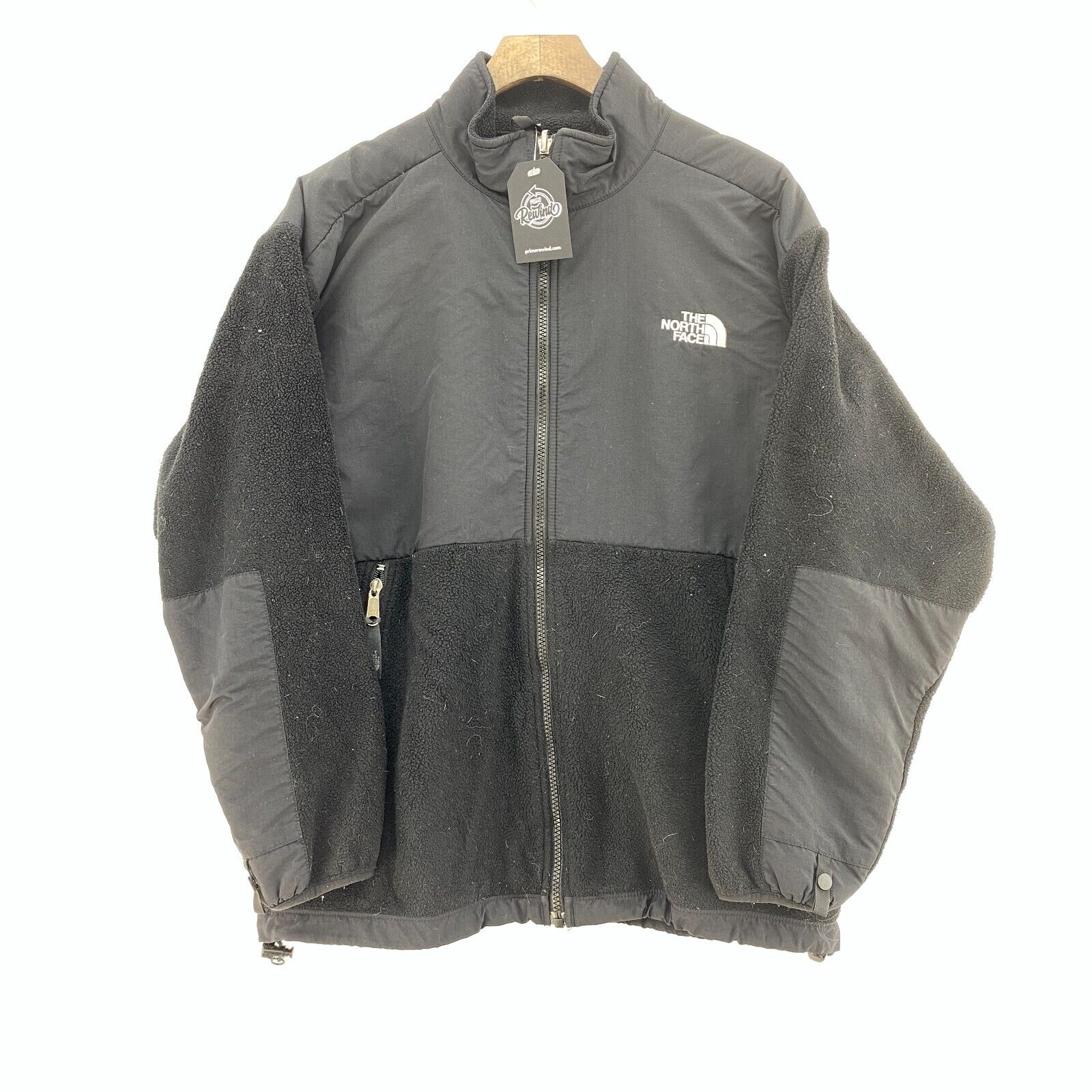The North Face Logo Full Zip Black Fleece Jacket Size XL