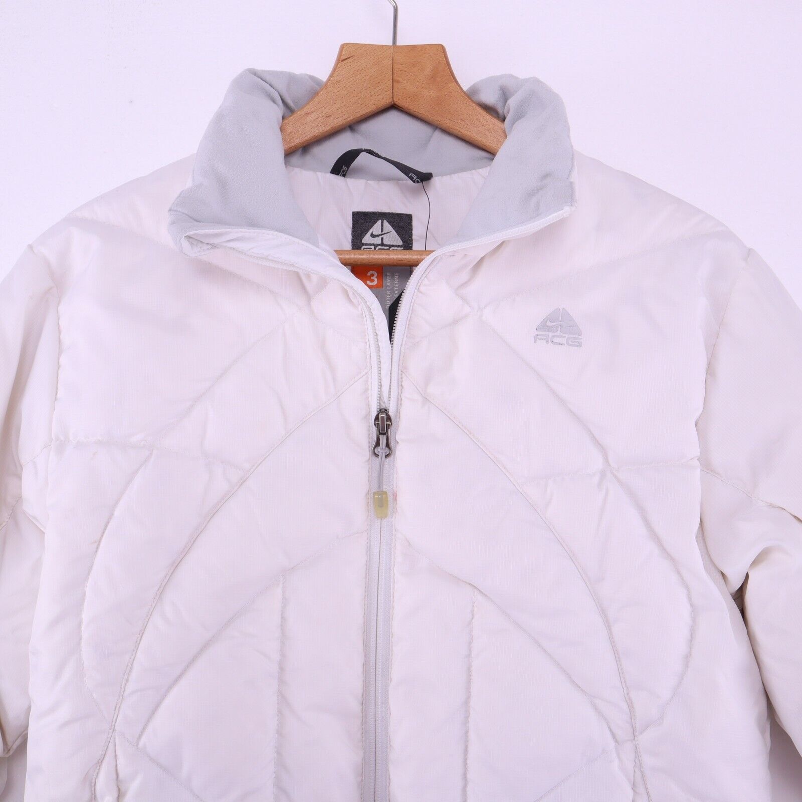 Nike ACG Women's Down Puffer White Full Zip Size Medium