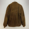 Brown Corduroy Full Zip Bomber Jacket Size M Fleece Lined 80s Scovill Zipper