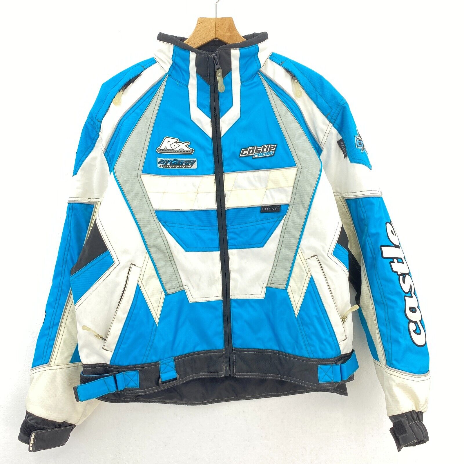 Women's Rox Castle Racing Reissa Blue Motorcycle Jacket Size XL
