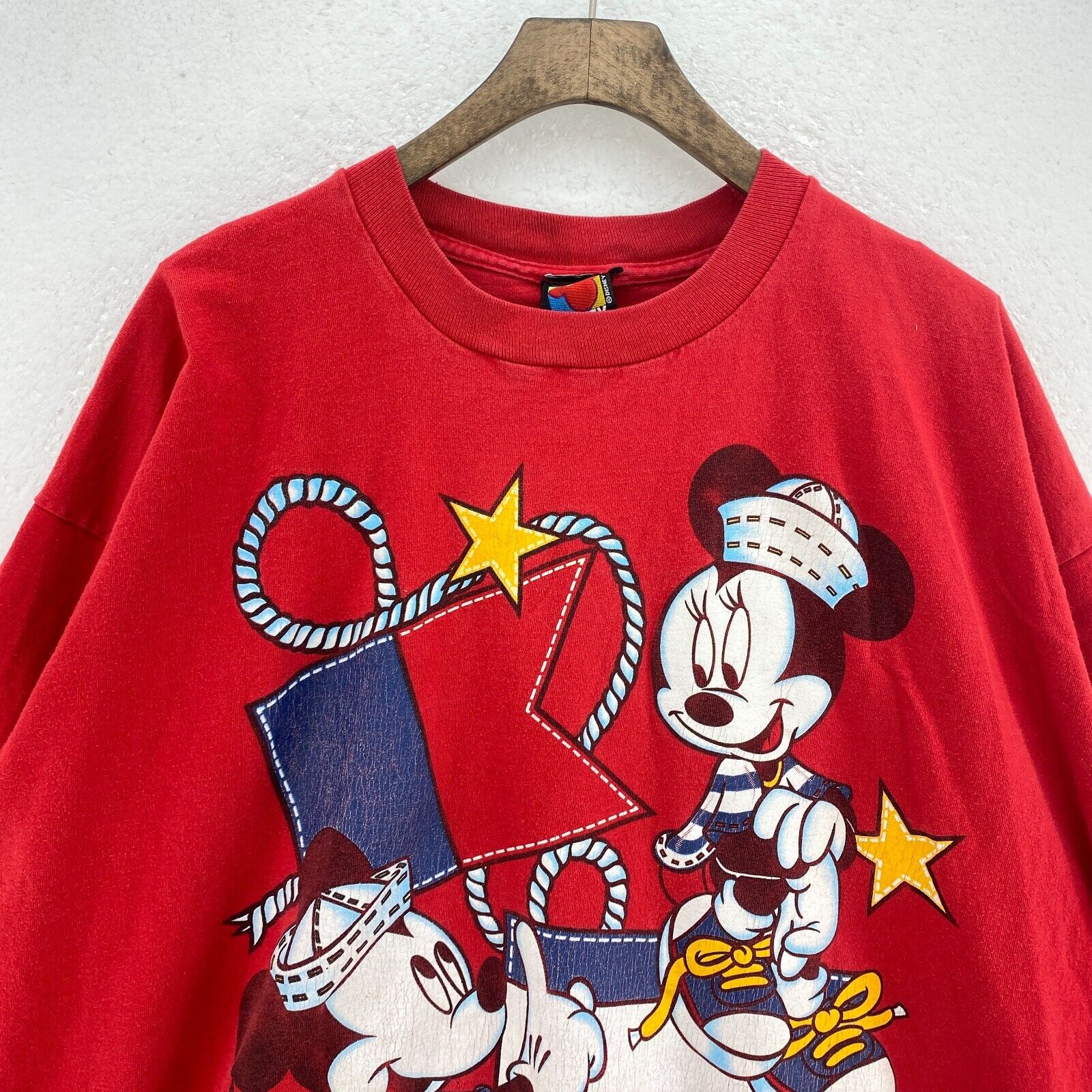 Vintage Disney Minnie Mouse Mickey Mouse Red T-shirt Size 3XL