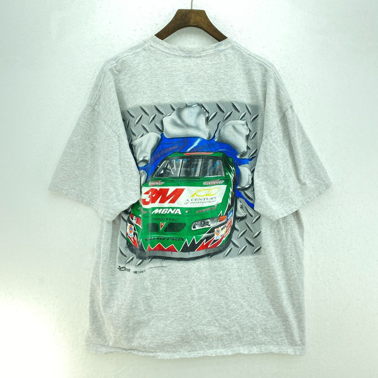 Vintage Bobby Labonte Nascar 18 Racing Gray T-shirt Size M