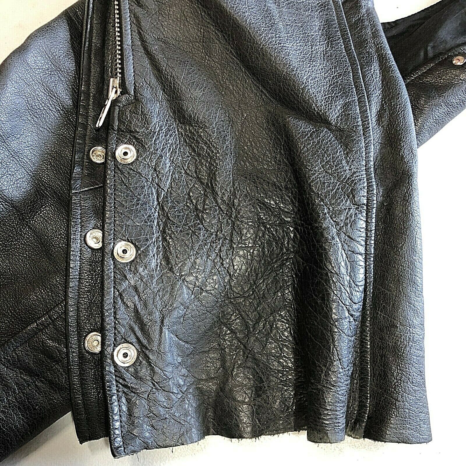 Leather Chaps Motorcycle Black Size Small Riding Biker 90s