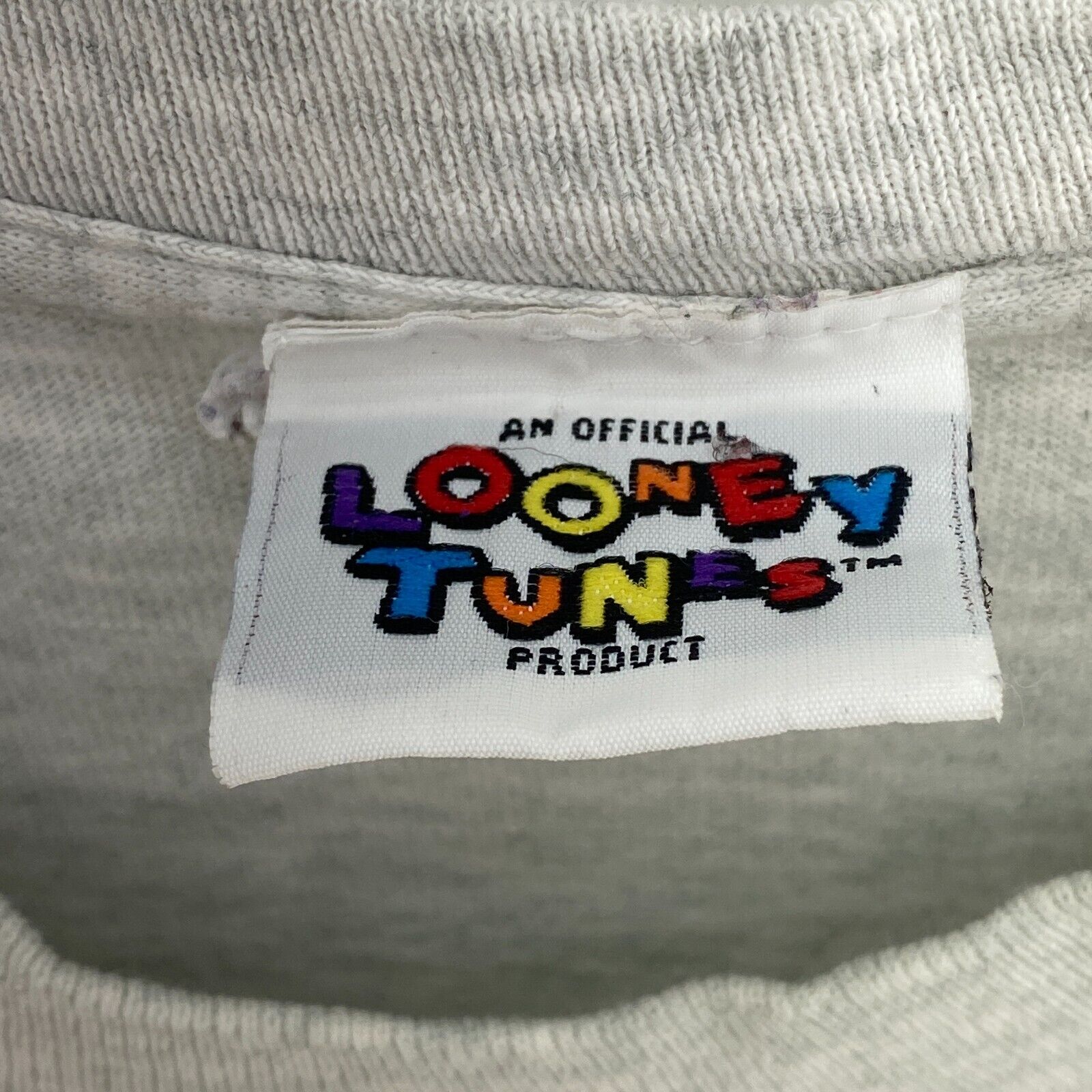 Looney Tunes Tweety 1996 Bird Graphic Print Gray T-shirt Size M