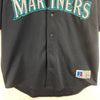 Russell Athlethic Seattle Mariners Button Up Black Jersey Size L
