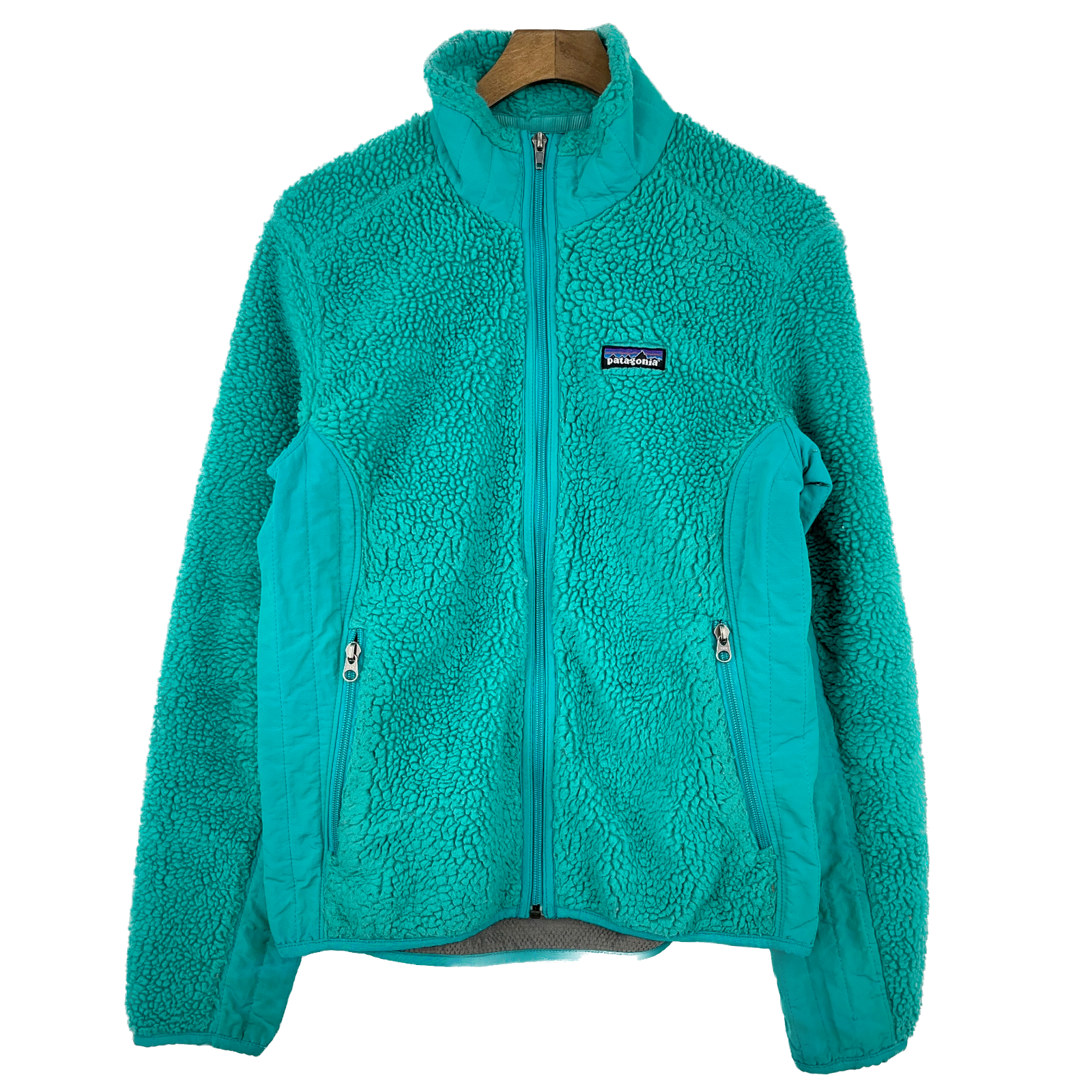 Vintage Patagonia Green Deep Pile Full Zip Fleece Size M Women's