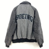 Vintage Boeing Varsity Bomber Jacket Patched Gray Zip Up Size XL