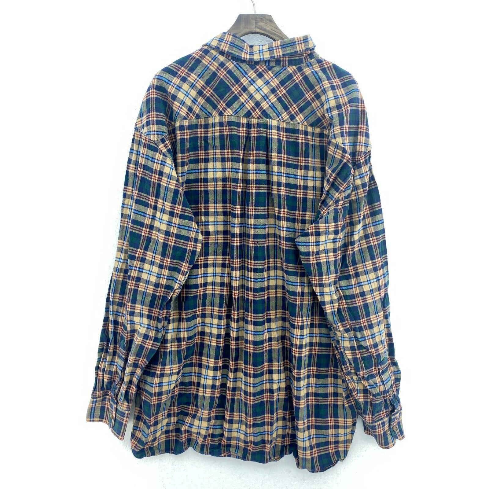Tommy Hilfiger Single Pocket Checked Green Button Up Shirt Size XXL