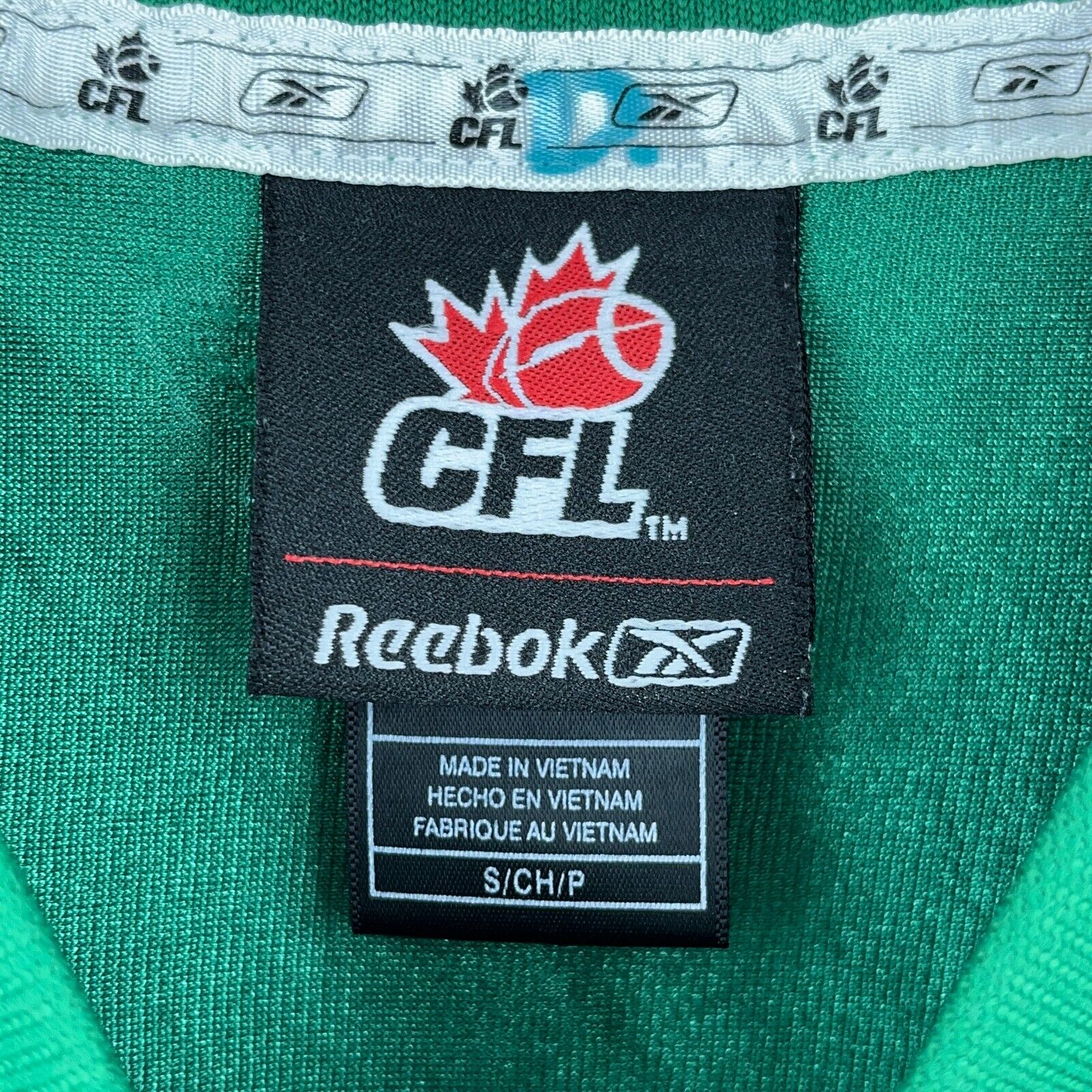 Vintage CFL Reebok Green Mesh Jersey Size S