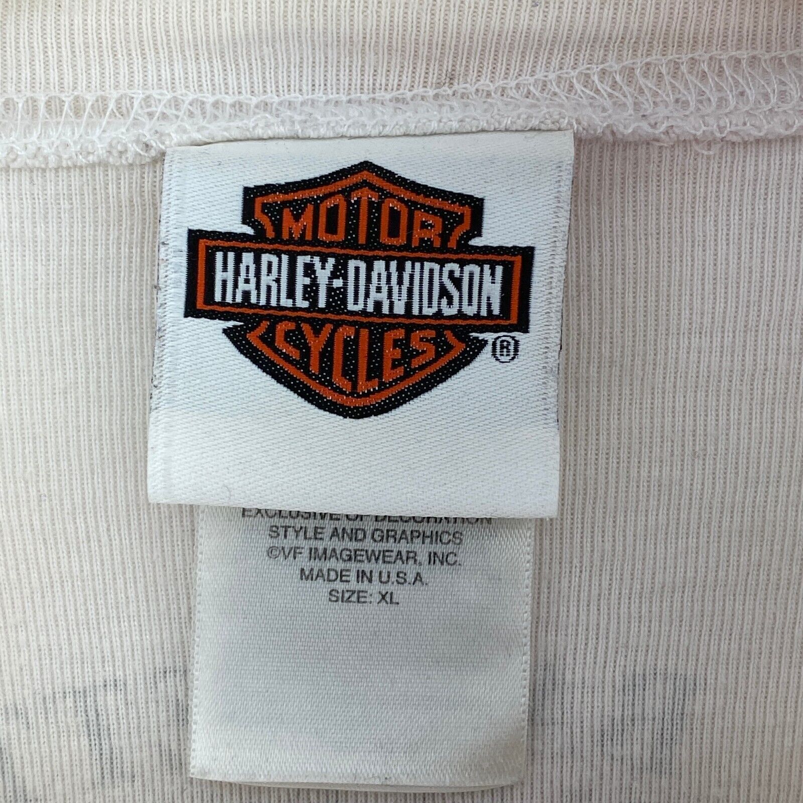 Harley Davidson Motorcycles Barnett White Woman Long Sleeve T-shirt Size XL 2012