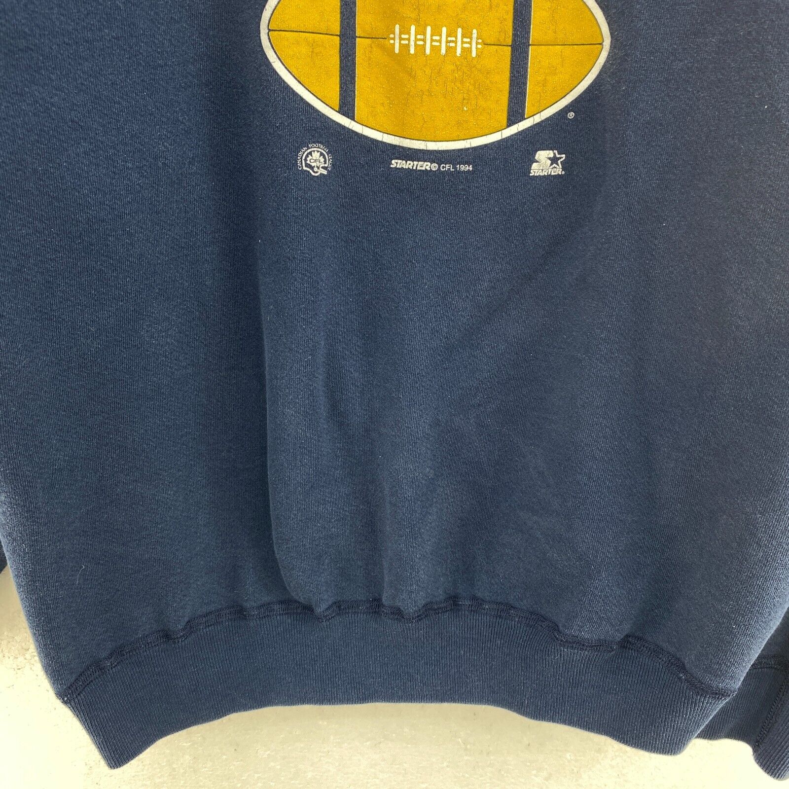 Vintage Starter Winnipeg Blue Bombers CFL 1994 Navy Blue Sweatshirt Size M
