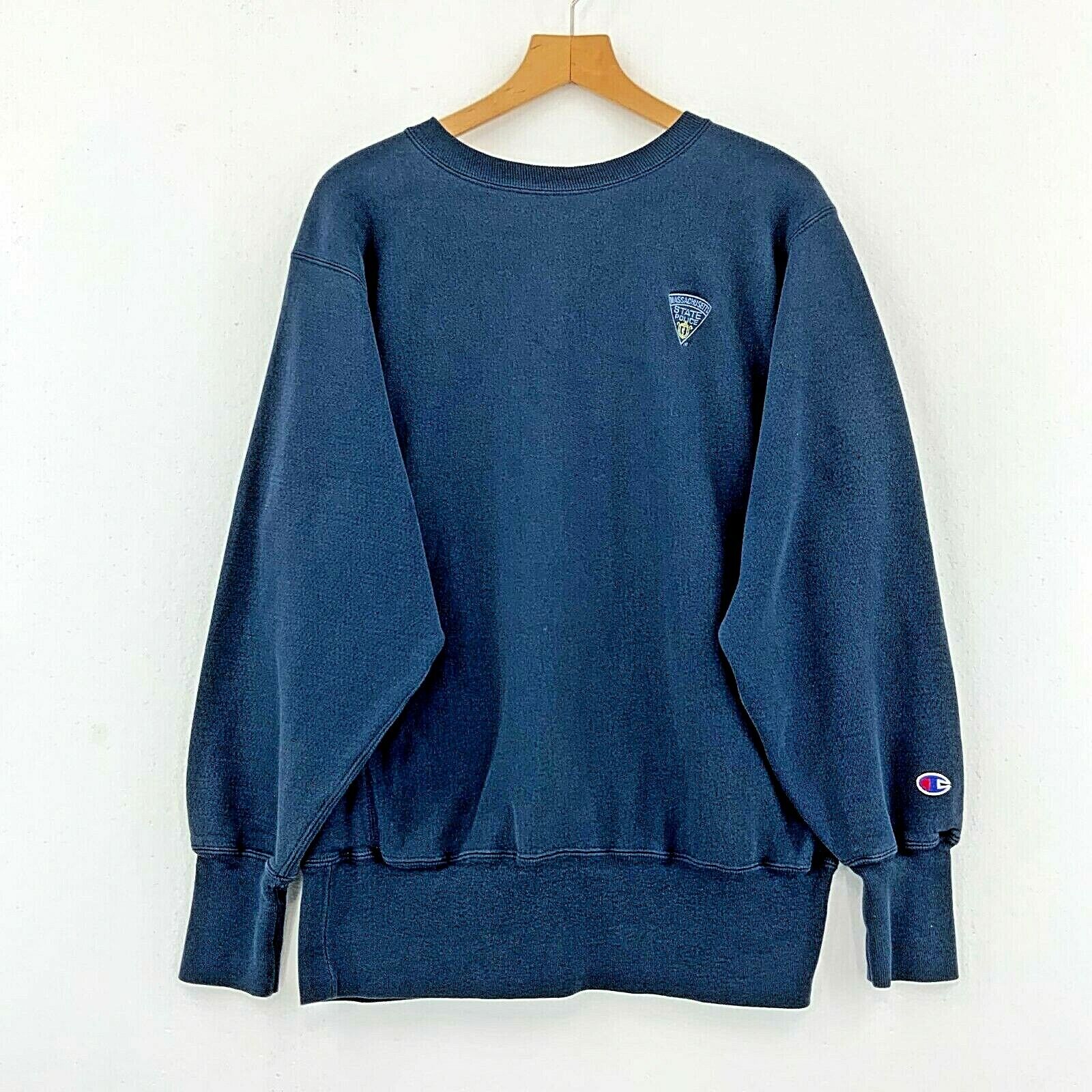 Massachusetts State Police Champion Reverse Weave Blue Sweatshirt Size L