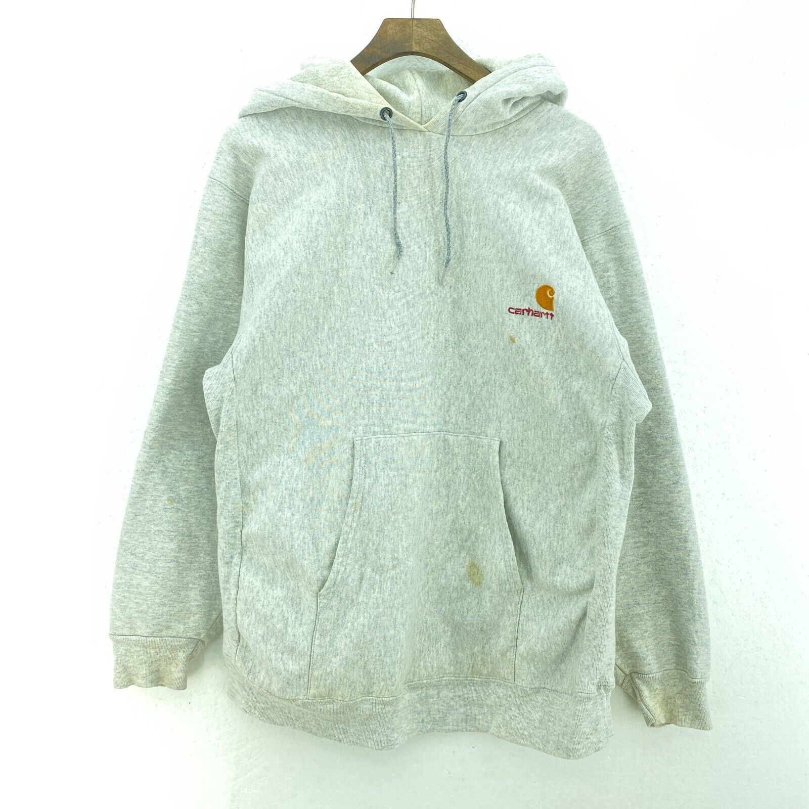 Carhartt Logo Embroidered Gray Hoodie Size M