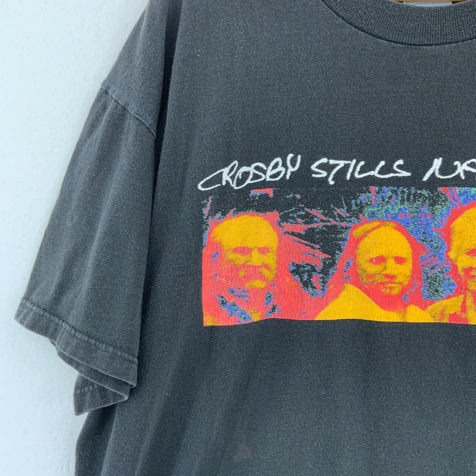 2000 Crosby Stills Nash Young Black T-shirt Size XL Band