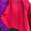 Picasso All Over Print Reversible Satin Full Zip Black Bomber Jacket Size XL