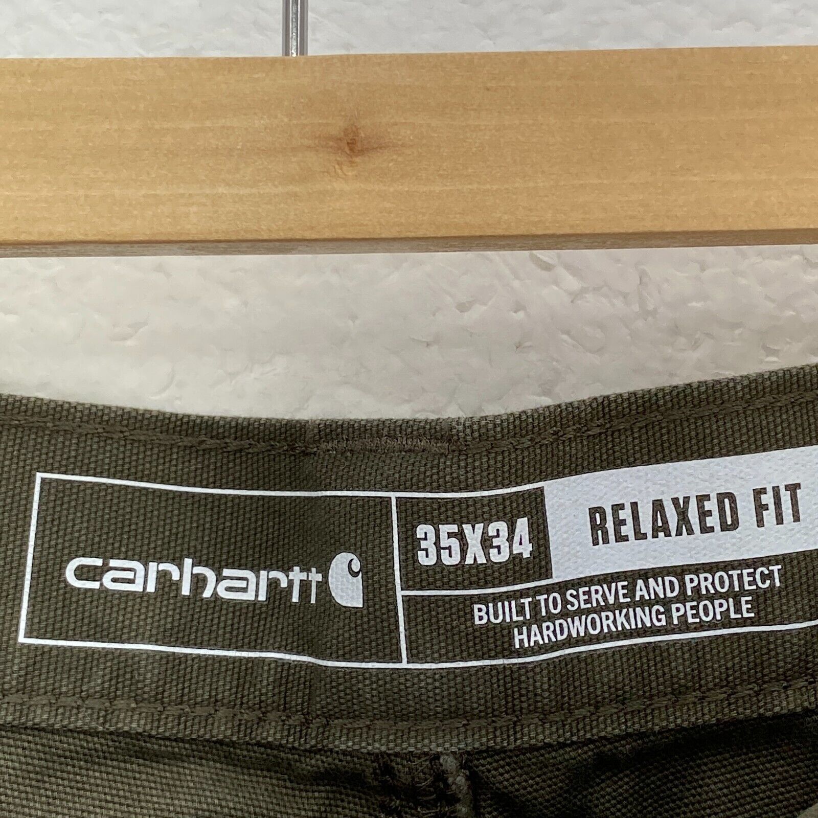 Carhartt Workwear Relaxed Fit Green Cargo Pants Size 35
