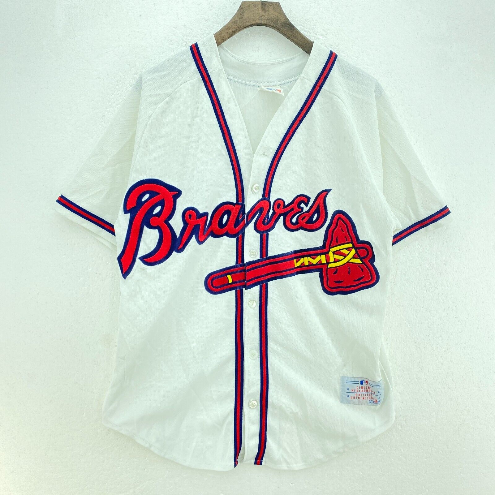 Vintage CCM Atlanta Braves MLB Baseball White Jersey Size M