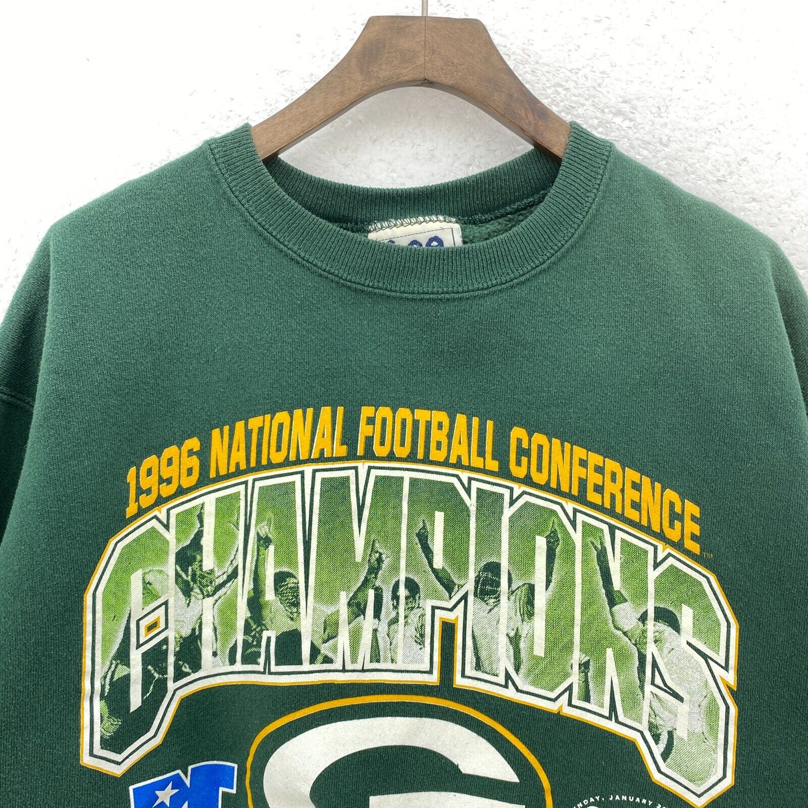 Vintage Lee Green Bay Packers 1997 Nutmeg Super Bowl Green Sweatshirt Size XL