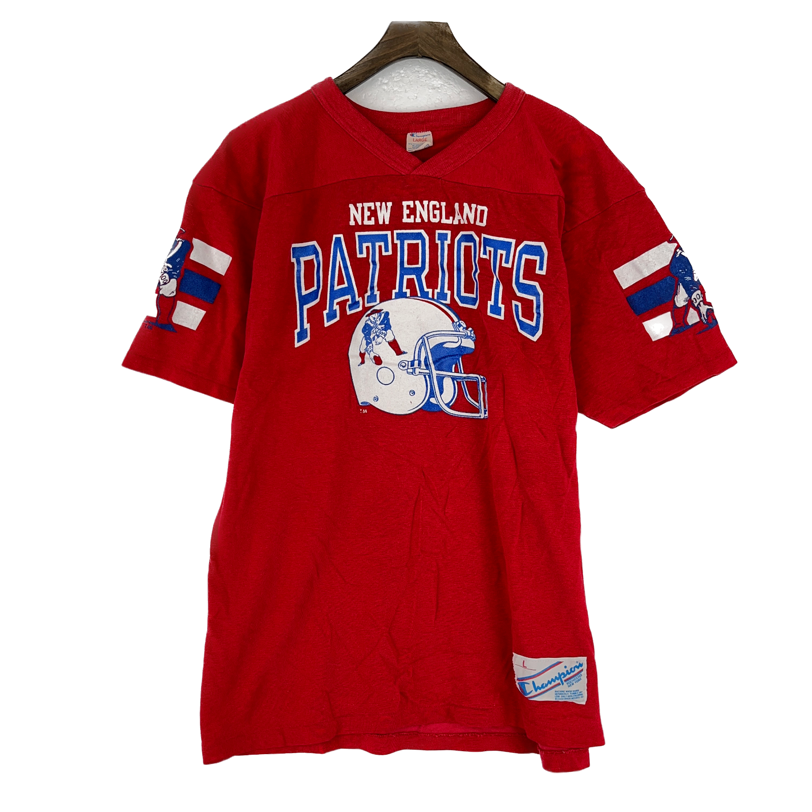 Vintage Champion New England Patriots NFL Red Jersey Size L
