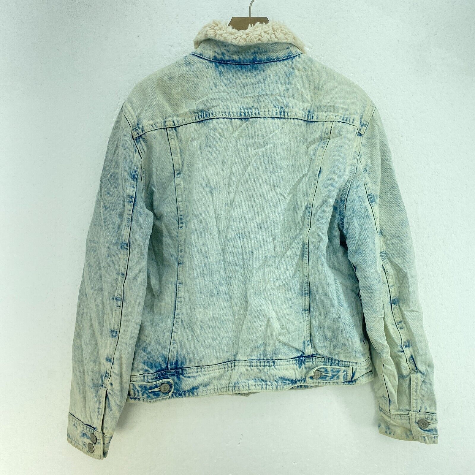Levi Strauss Sherpa Denim Blue Light Wash Size XL Button Up