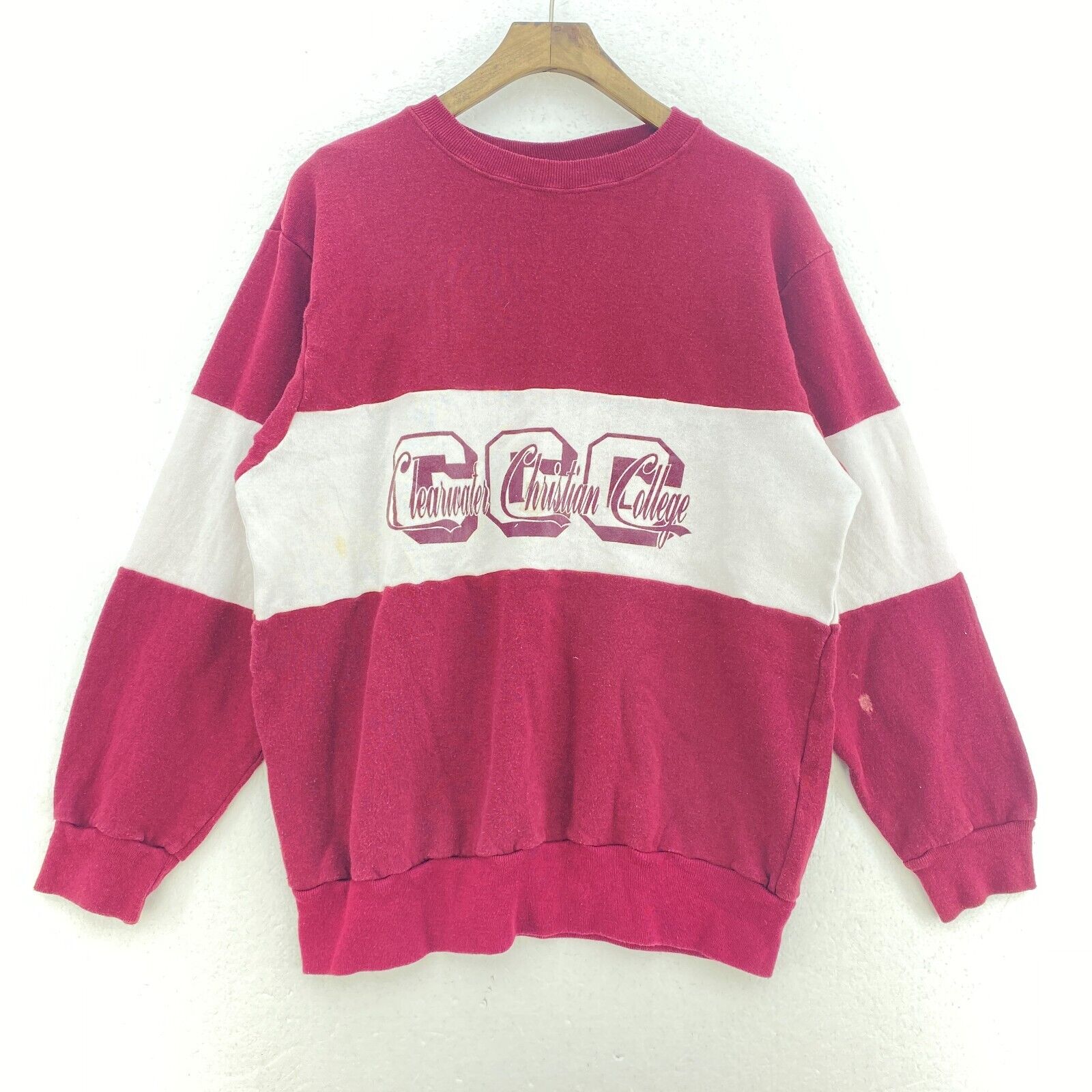 Champion Women's Clearwater Christian College Logo Burgundy Sweatshirt Size XL