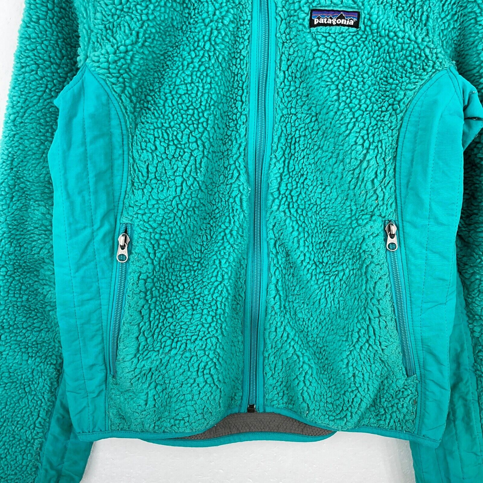 Vintage Patagonia Green Deep Pile Full Zip Fleece Size M Women's