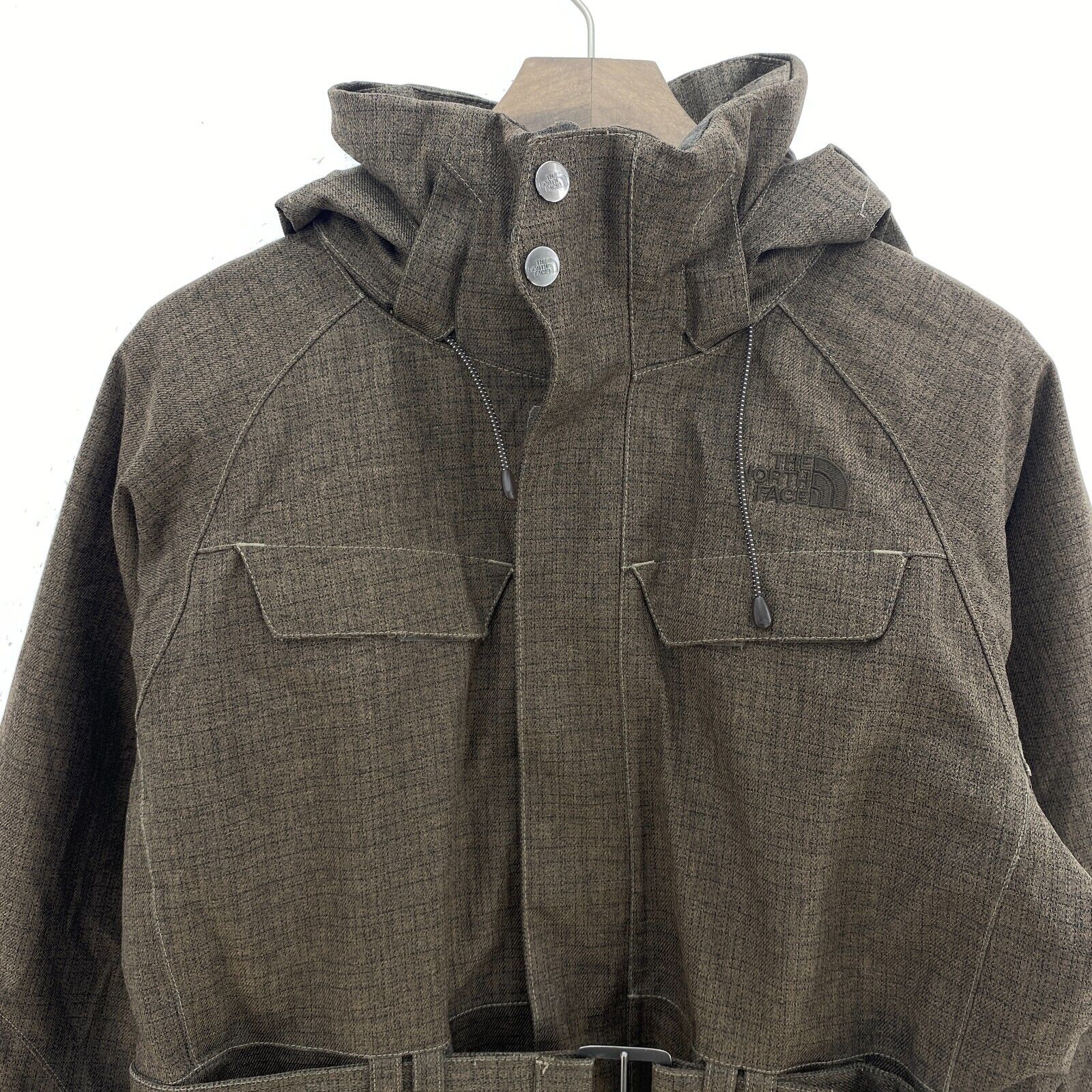 The North Face 600 Hyvent Belted Hooded Brown Full Zip Jacket Size S Women's