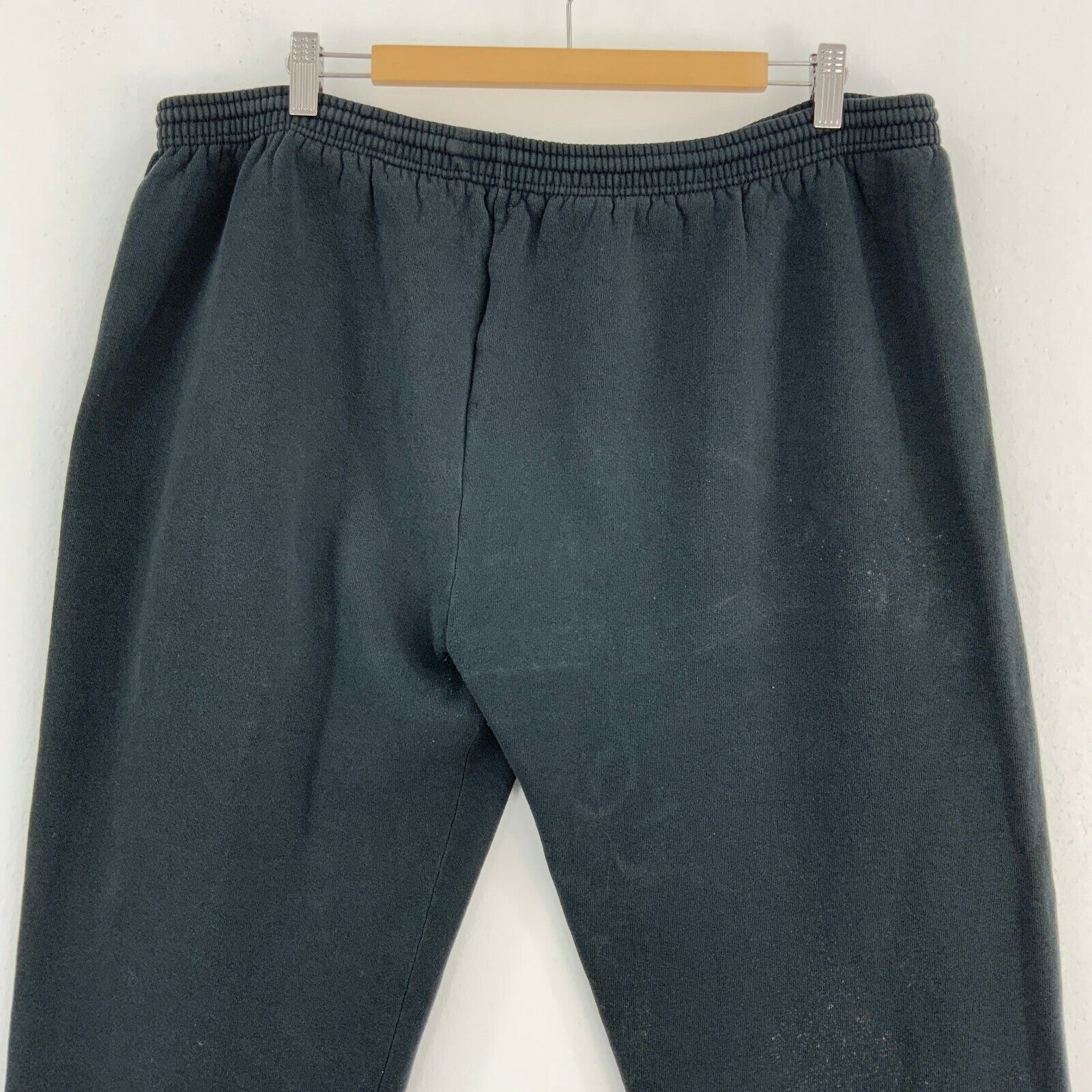 Fruit Of The Loom Plain Black Sweatpant Activewear Fleece Lined Size XL 90s
