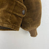 Brown Corduroy Full Zip Bomber Jacket Size M Fleece Lined 80s Scovill Zipper