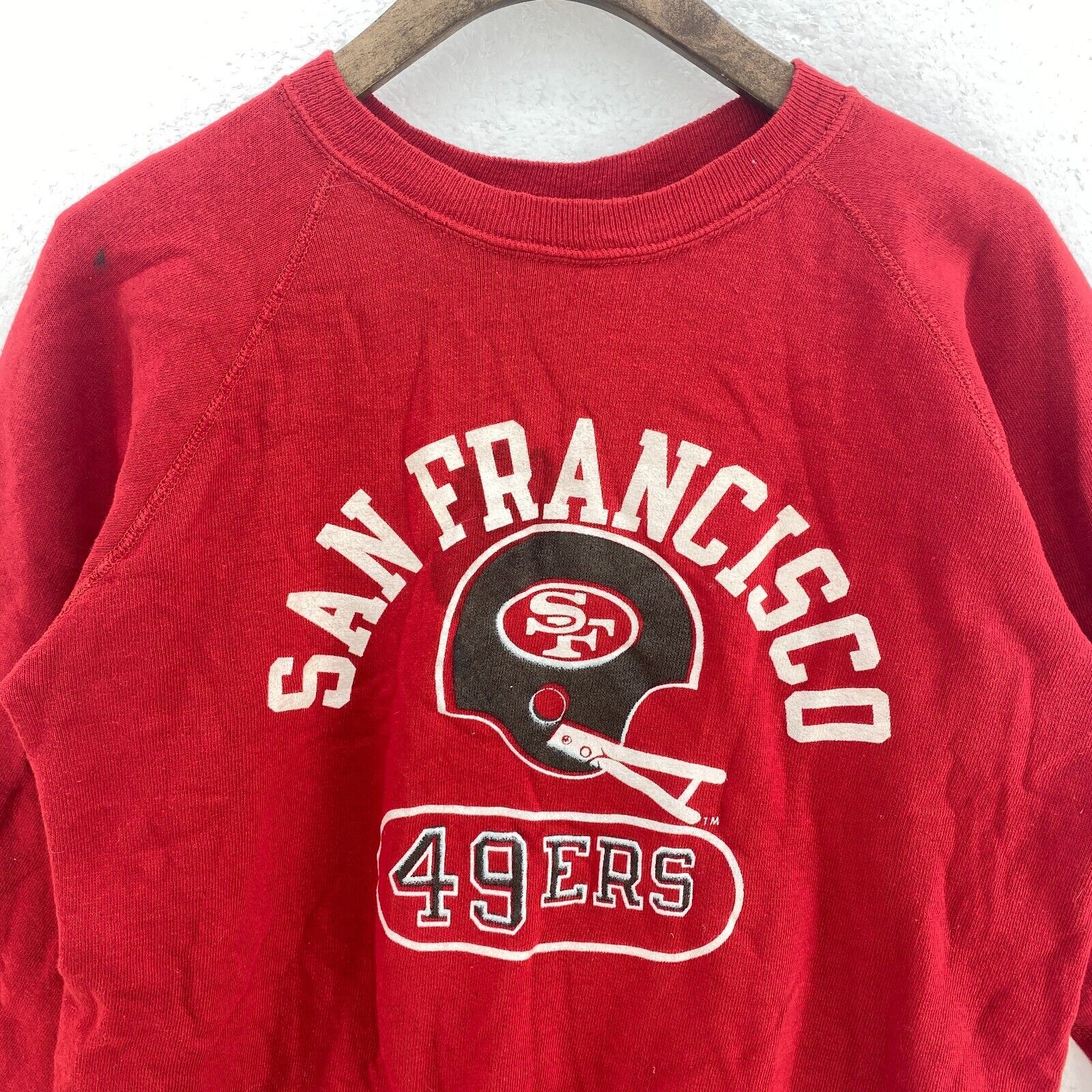 Champion Blue Bar San Francisco 49ers NFL Red Sweatshirt Size M Crewneck
