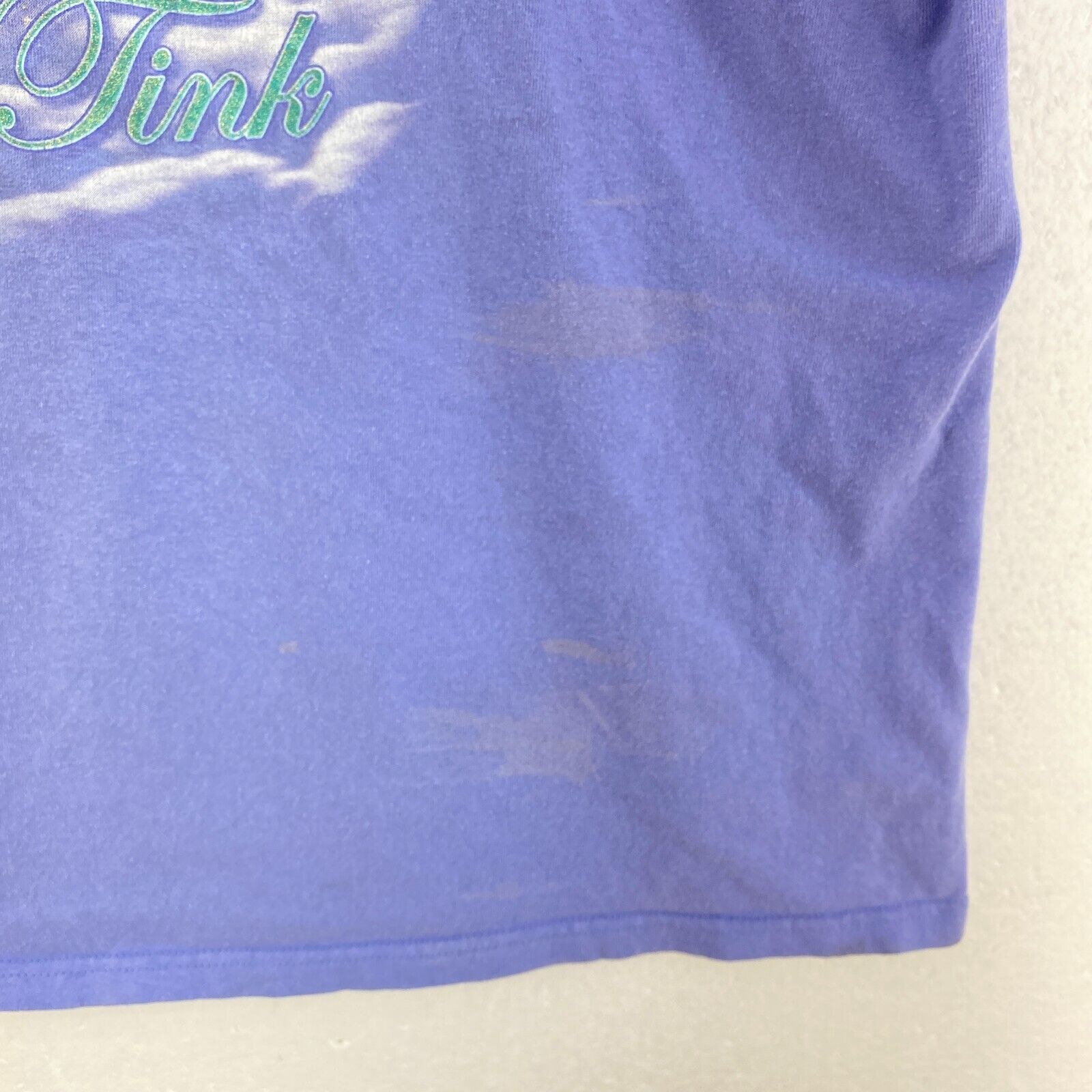 Vintage Disney Tinkerbell Graphic Print Purple T-shirt Size XL