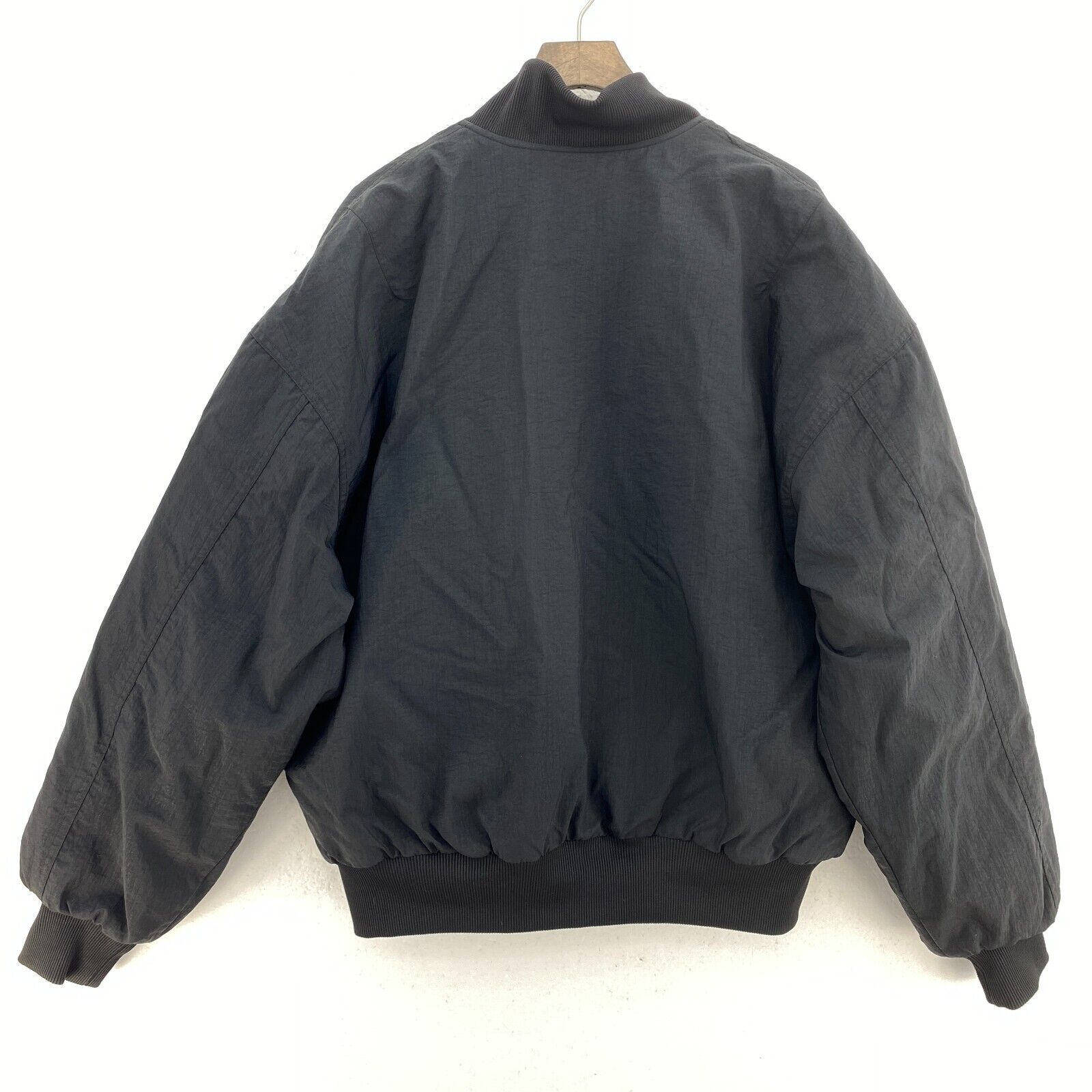 Nike Logo Embroidered Black Insulated Jacket Reversible Size M Full Zip Up