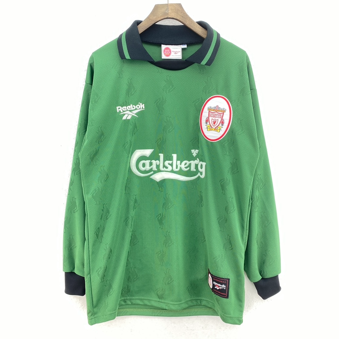 Vintage Liverpool Reebok Football Green Jersey Size S