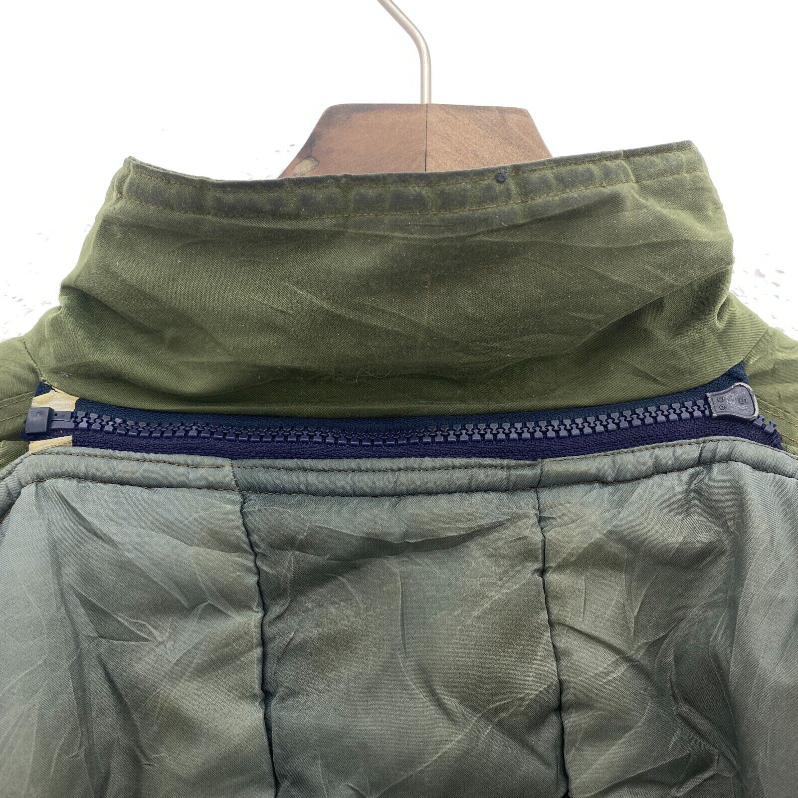 Nike Swoosh Check Embroidered Green Full Zip Hooded Insulated Jacket Size L