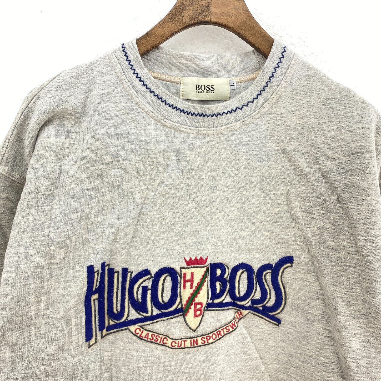 Hugo Boss Classic Embroidered Logo Gray Sweatshirt Size L