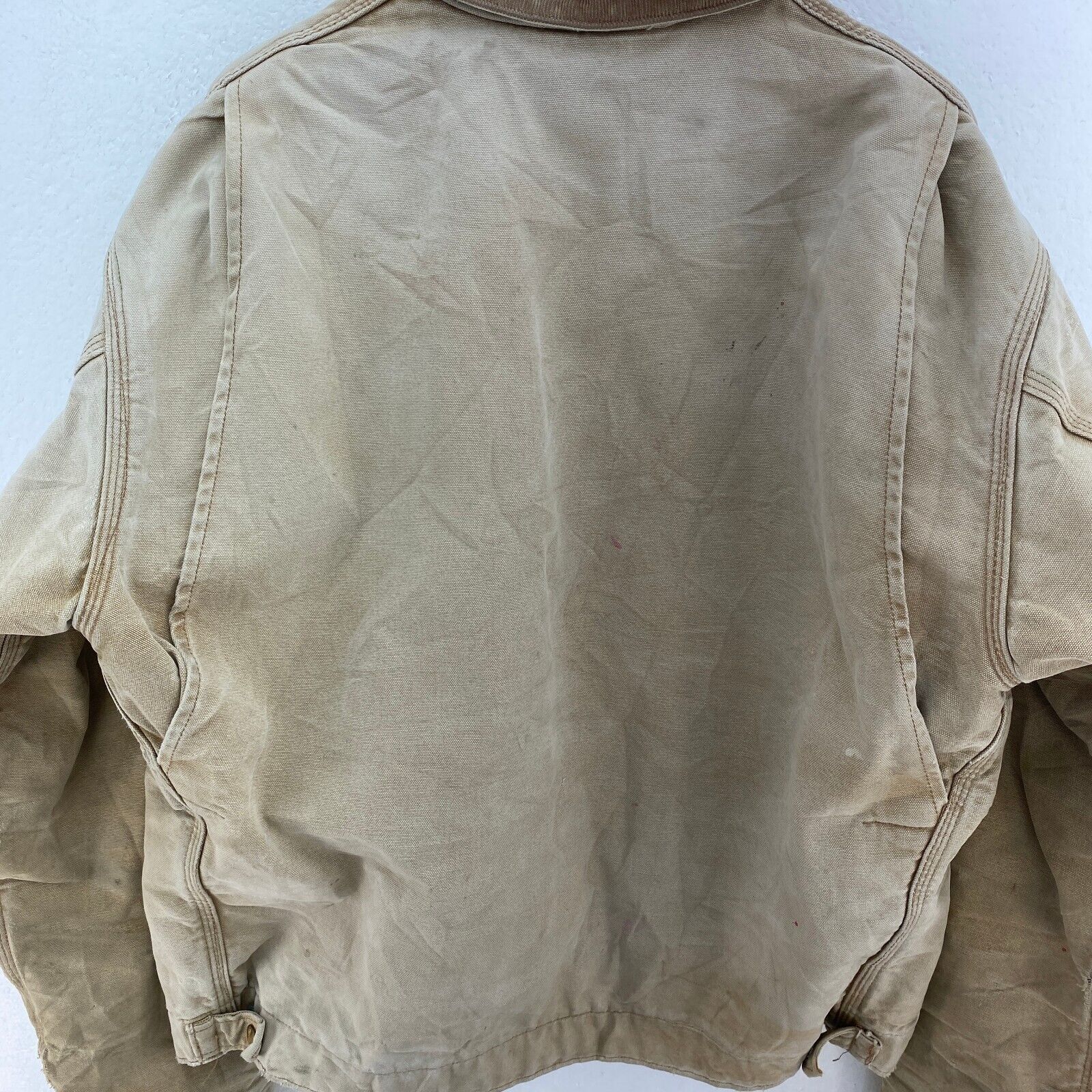 Carhartt Workwear Logo Tan Jacket Size 46 Full Zip Up