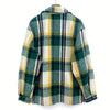 Vintage Green Checked Double Pocket Snapped LWL Wool Shirt Jacket Size L