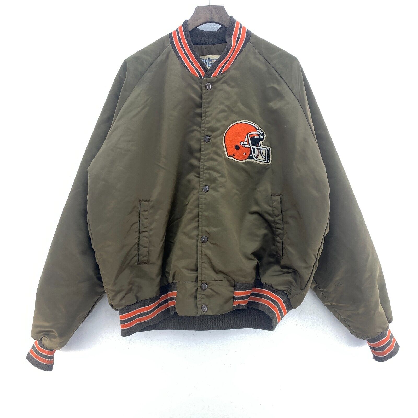 Cleveland Browns Logo Green Bomber Jacket Size XL