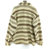 Vintage Beige Striped Double Pocket Flannel Button Up Shirt Size M