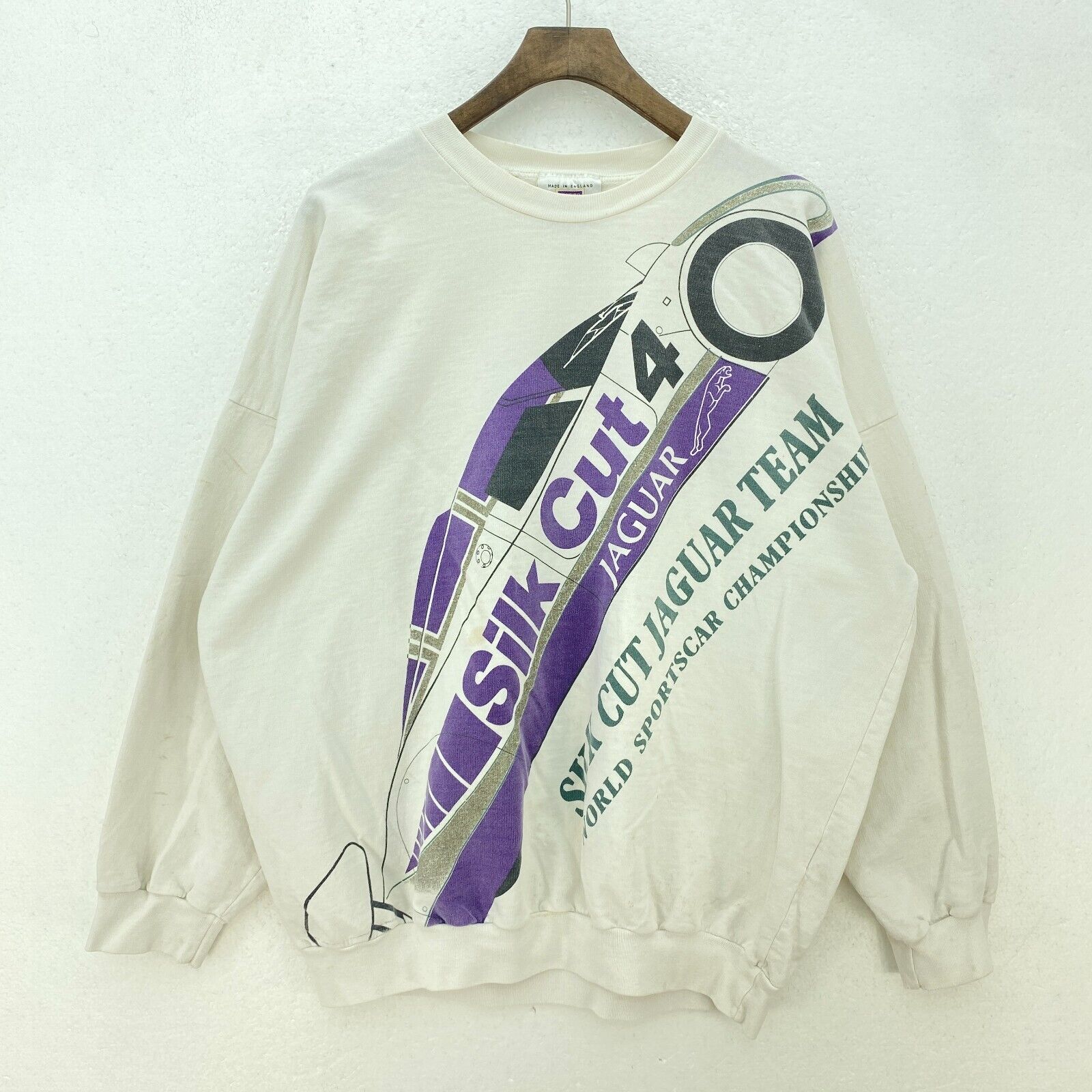 Silk Cut Jaguar Team World Sportscar Championship Racing White Sweatshirt Size L