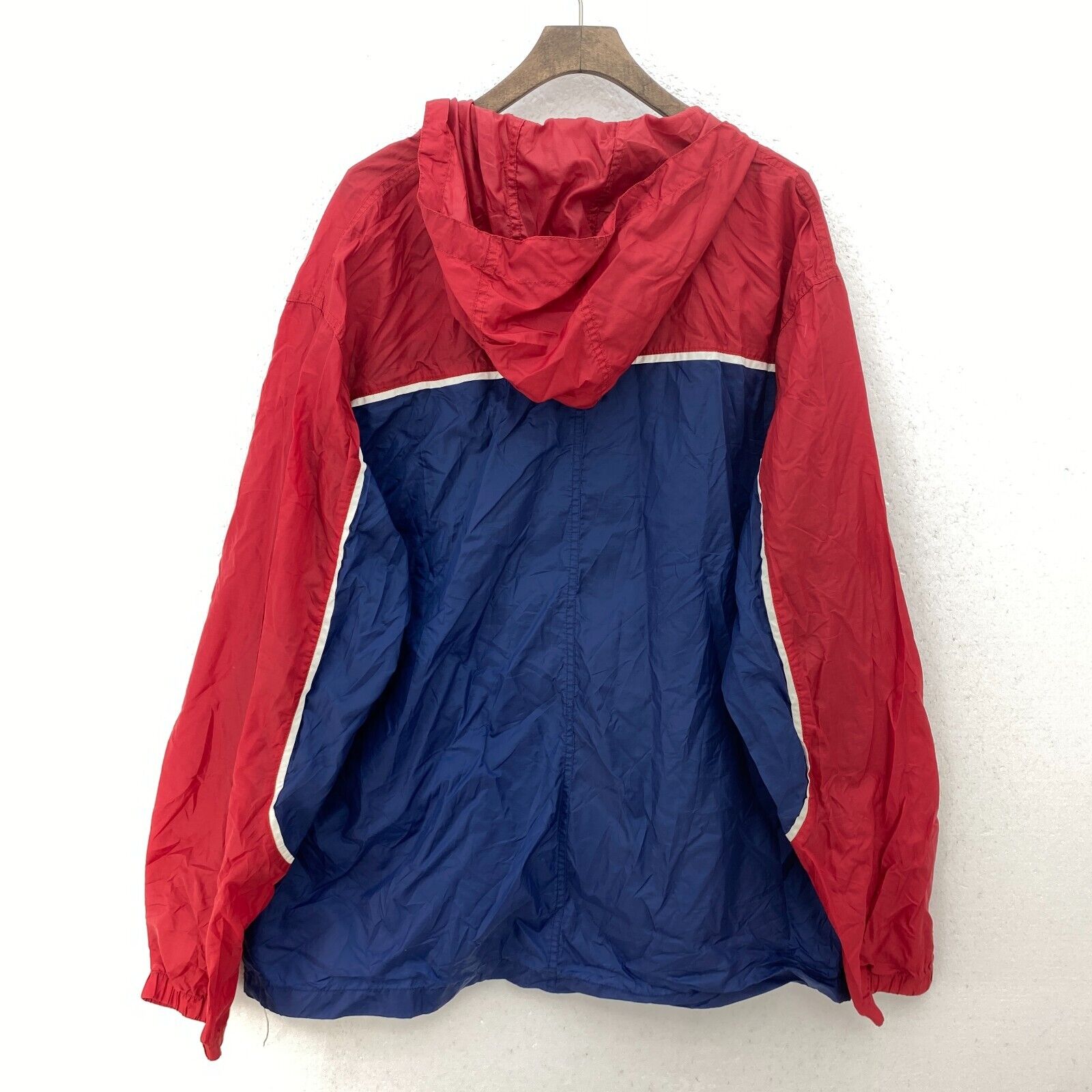 Vintage Tommy Hilfiger Quarter Zip Lightweight Navy Blue Hooded Jacket Size XL