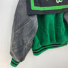 Vintage Varsity College Snapped Cheerleader Green Black Jacket Size M