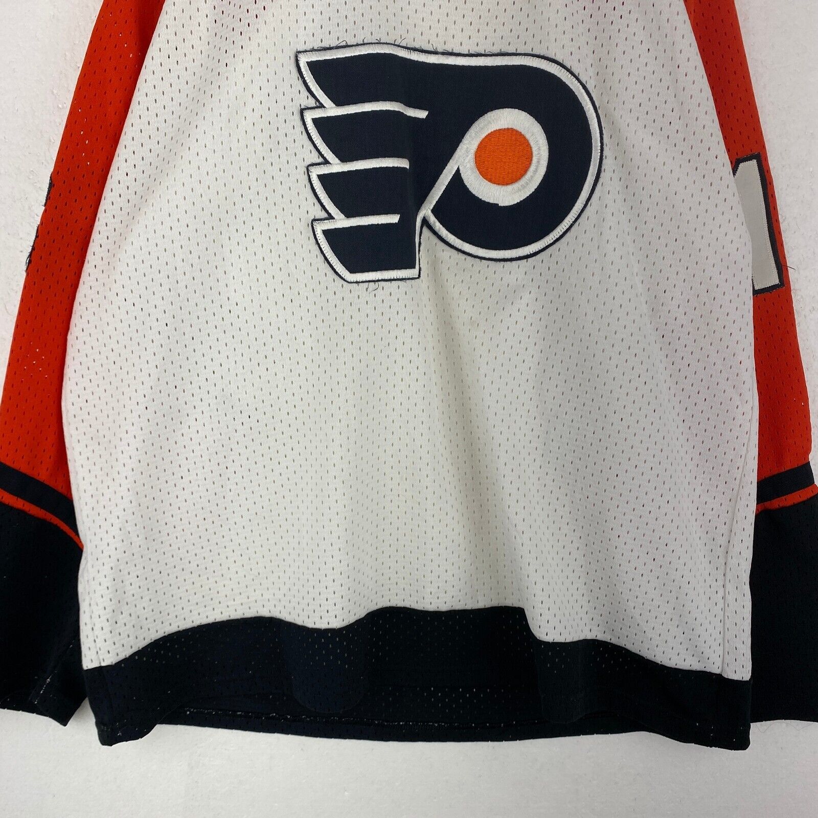 Vintage CCM Philadelphia Flyers NHL Mesh #16 Bobby Clark White Jersey Size L