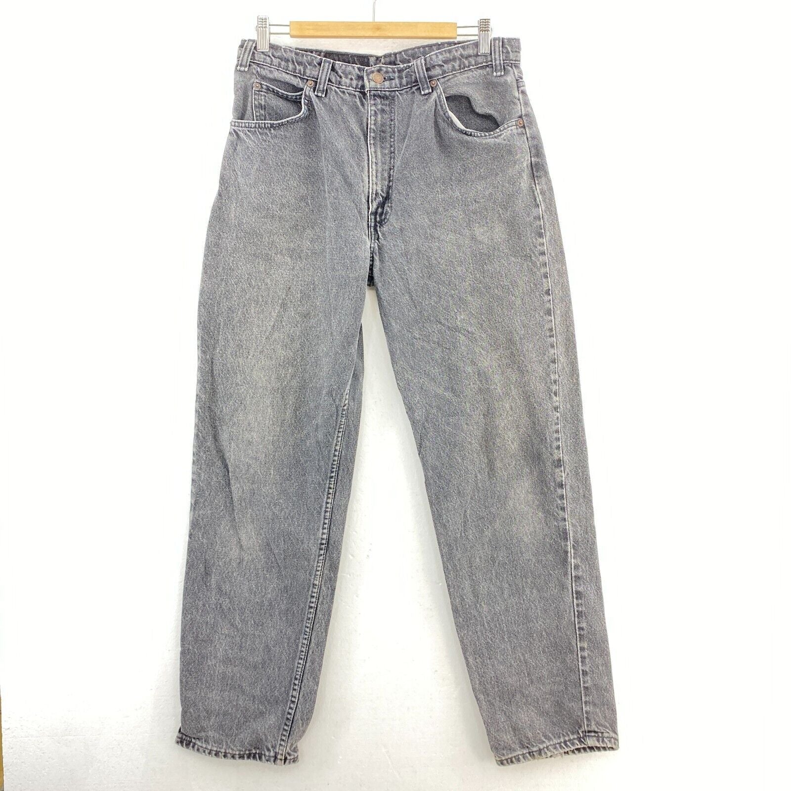 Levi's 634 Orange Tab Light Wash Black Demin Straight Jeans Size 32