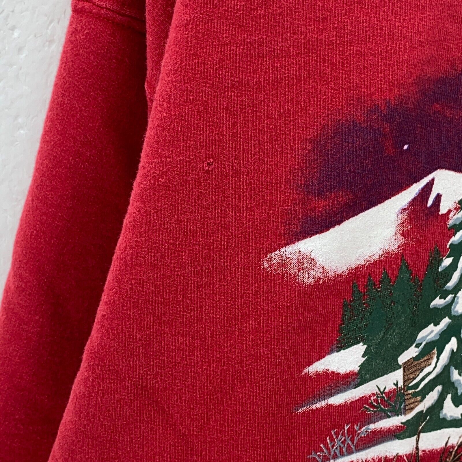 Northern Reflections Christmas Snow Turtle Neck Red Pullover Sweatshirt Size L