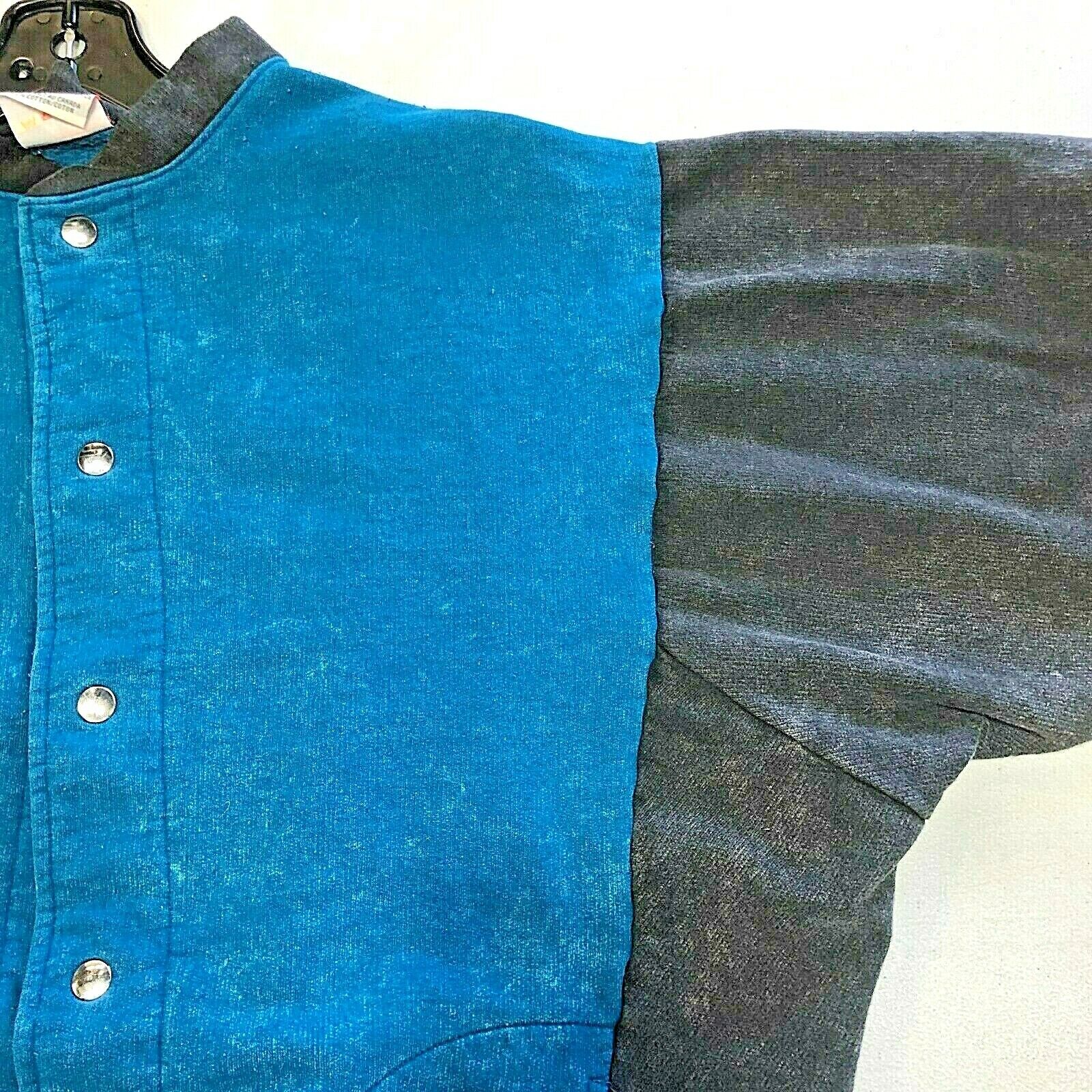 Harlequin Cotton Varsity Jacket Blue Size XL Wolf Dogs Fleece Lined