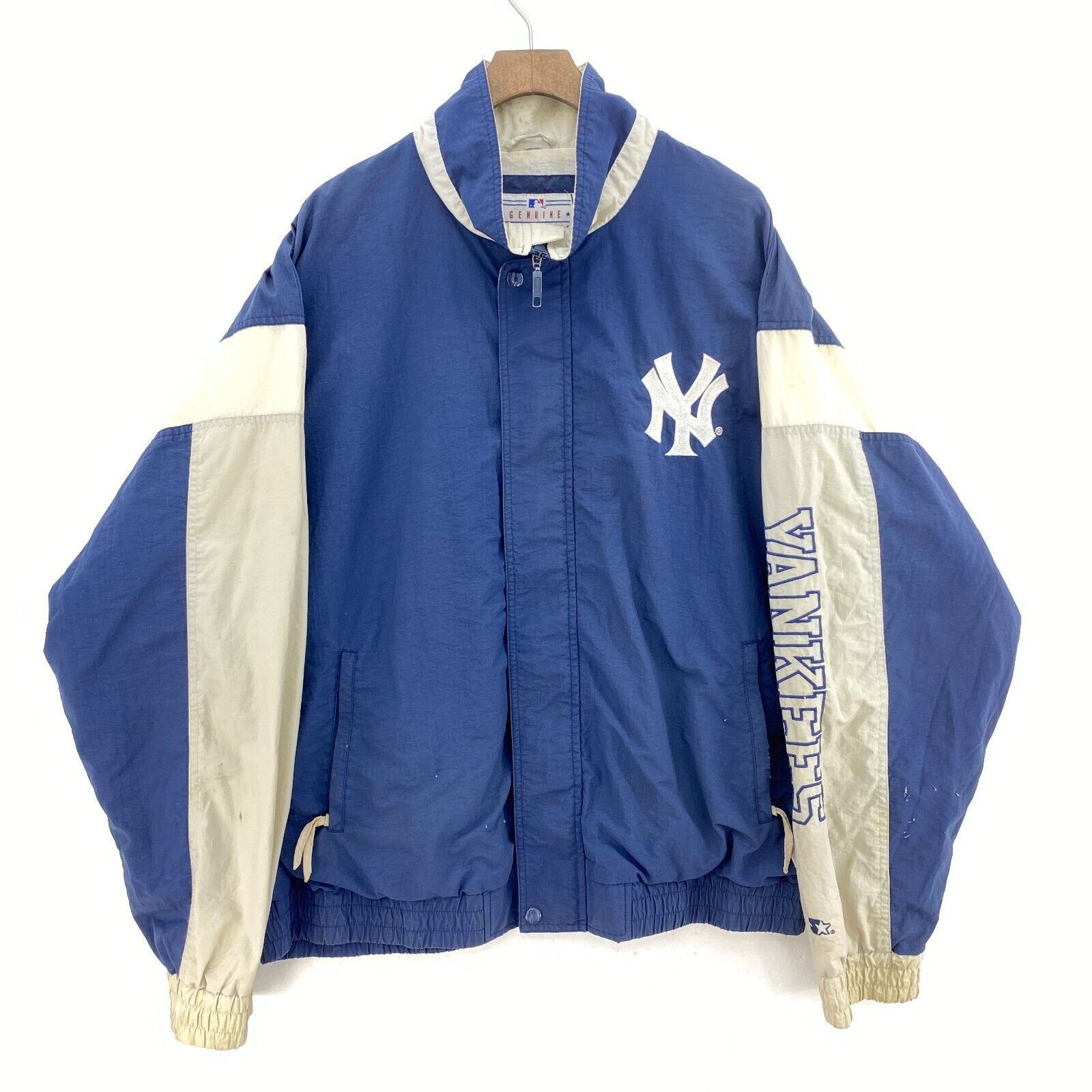Starter New York Yankees Logo MLB Baseball Blue Windbreaker Light Jacket Size XL