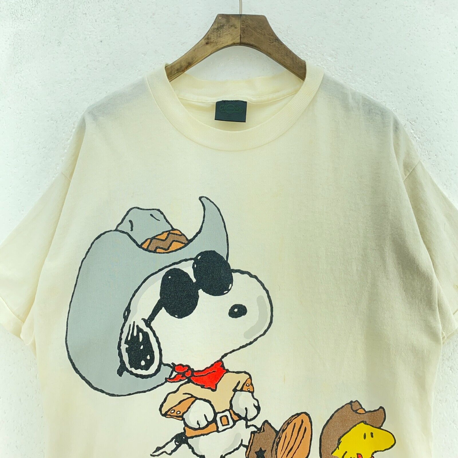 Changes Cowboy Snoopy Wearing Sunglasses And Woodstock White T-shirt Size L