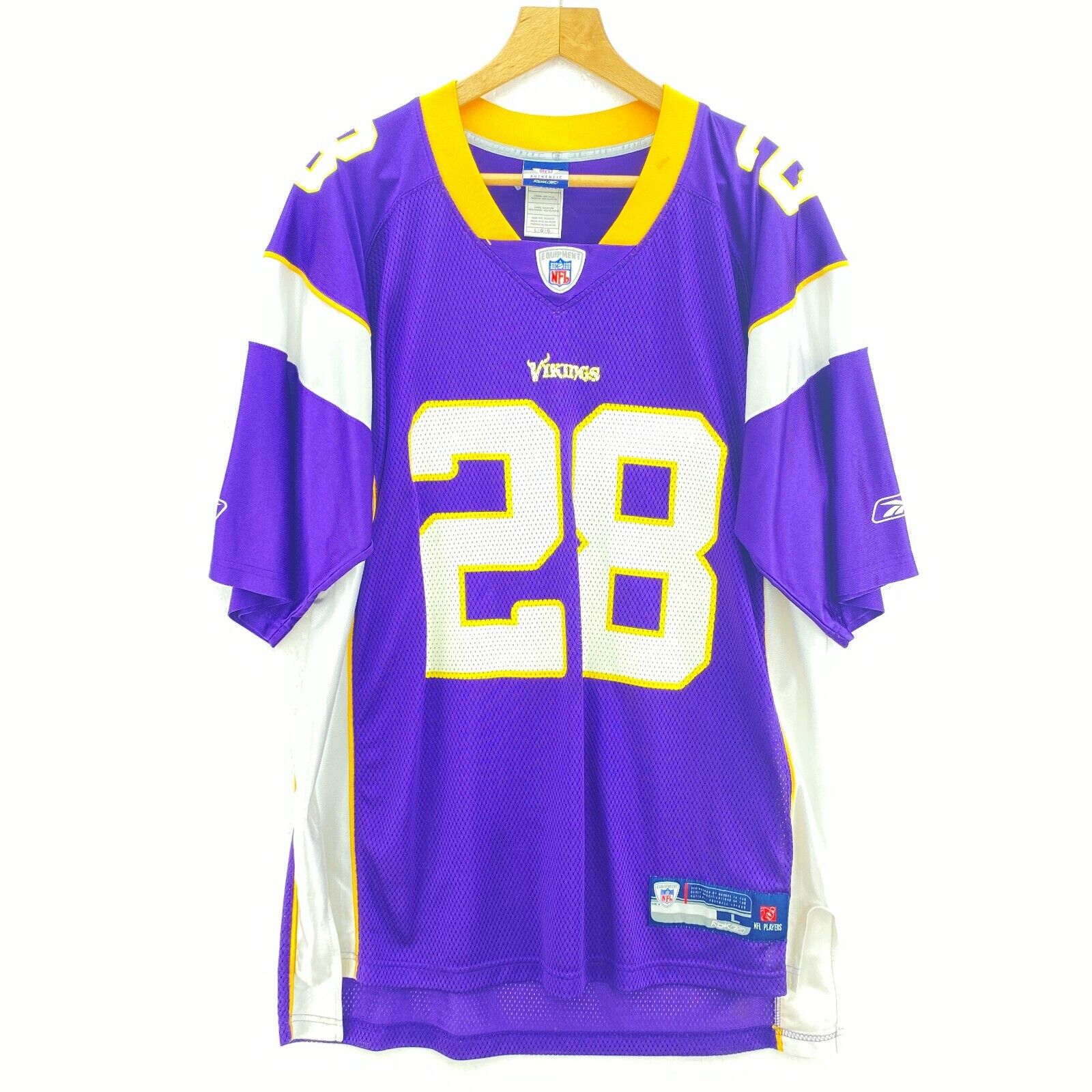 #28 Adrian Peterson Minnesota Vikings Reebok Purple Jersey Size L NFL